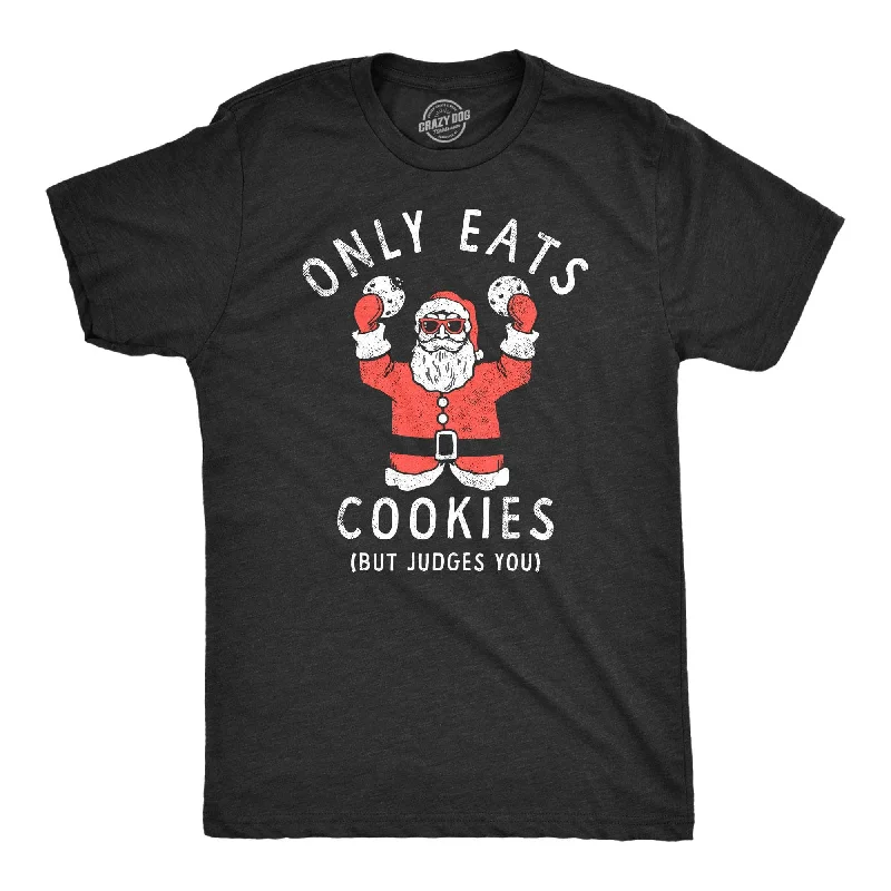 Men's button - front t - shirts with a unique artistic printOnly Eats Cookies But Judges You Men's T Shirt Men's button - front t - shirts with a unique artistic printOnly Eats Cookies But Judges You Men's T Shirt
