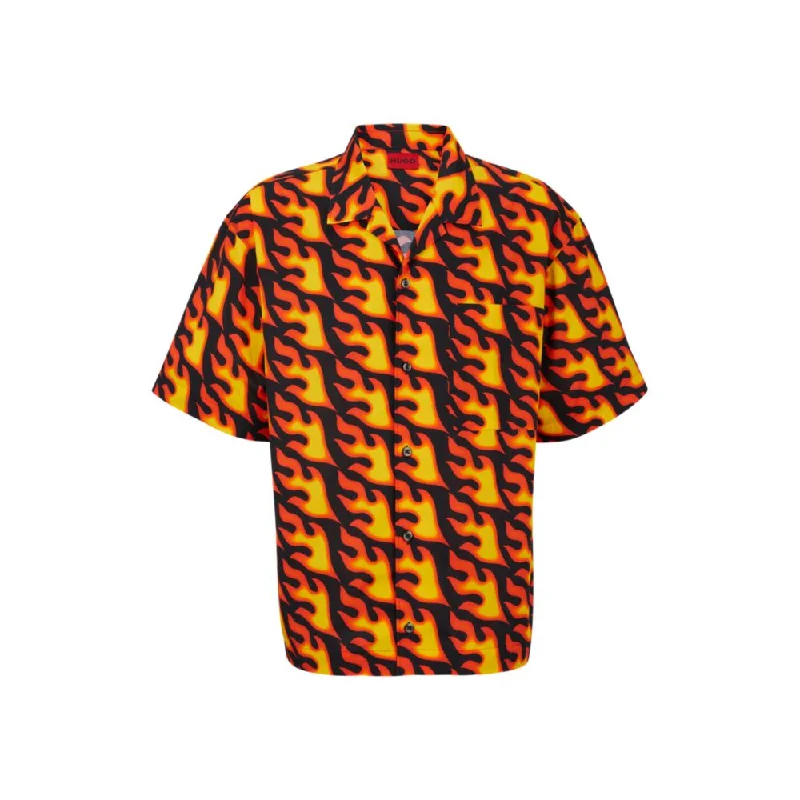 Men's printed Hawaiian t - shirts for tropical vacationsOversize-fit short-sleeved shirt in seasonal print Men's printed Hawaiian t - shirts for tropical vacationsOversize-fit short-sleeved shirt in seasonal print