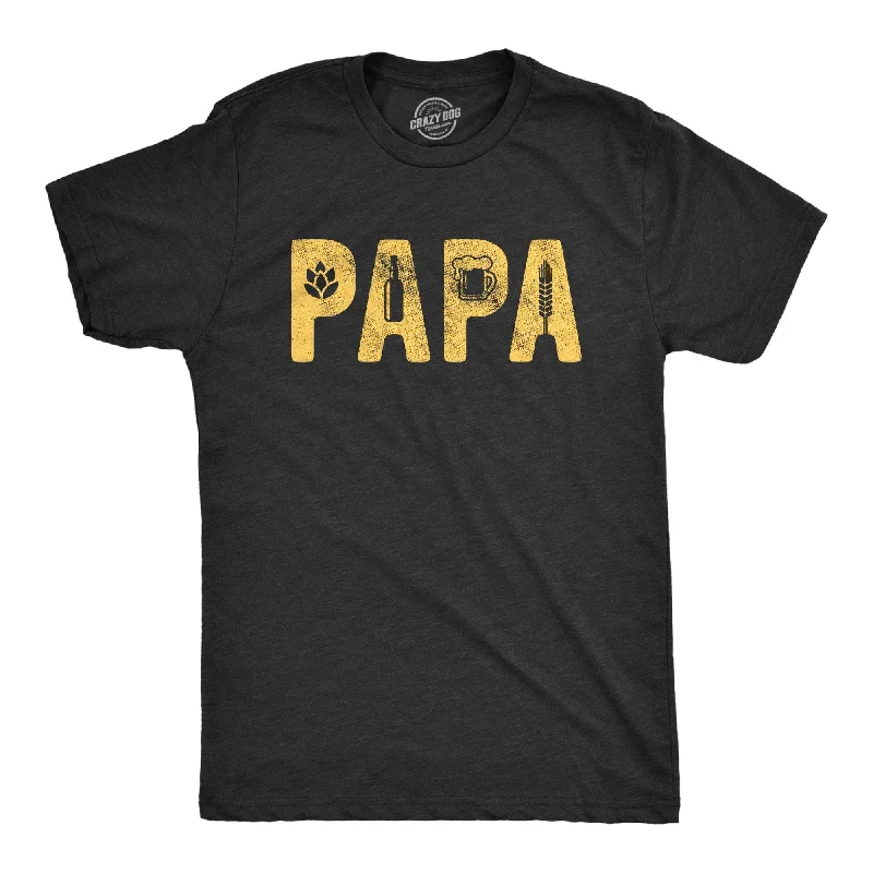 Men's short - sleeve linen t - shirts for summer beach outingsPapa Beer Men's T Shirt Men's short - sleeve linen t - shirts for summer beach outingsPapa Beer Men's T Shirt