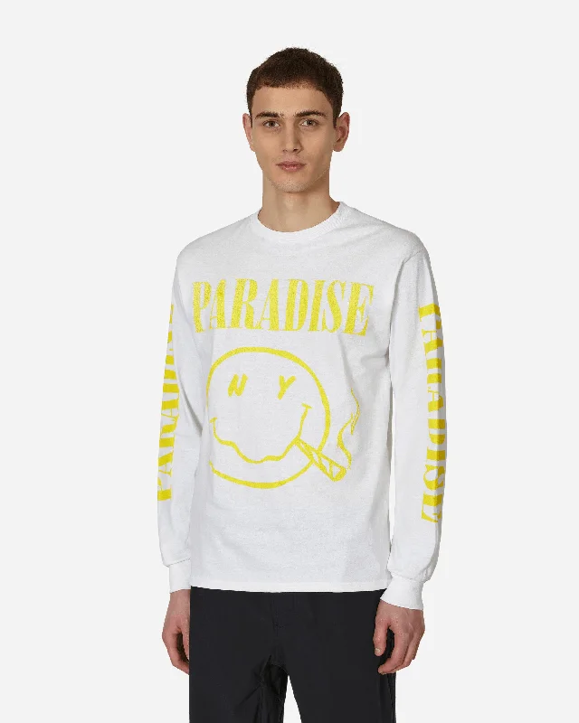 Men's organic cotton crew - neck t - shirts for everyday comfortNirvana In PARADIS3 Longsleeve T-Shirt White Men's organic cotton crew - neck t - shirts for everyday comfortNirvana In PARADIS3 Longsleeve T-Shirt White