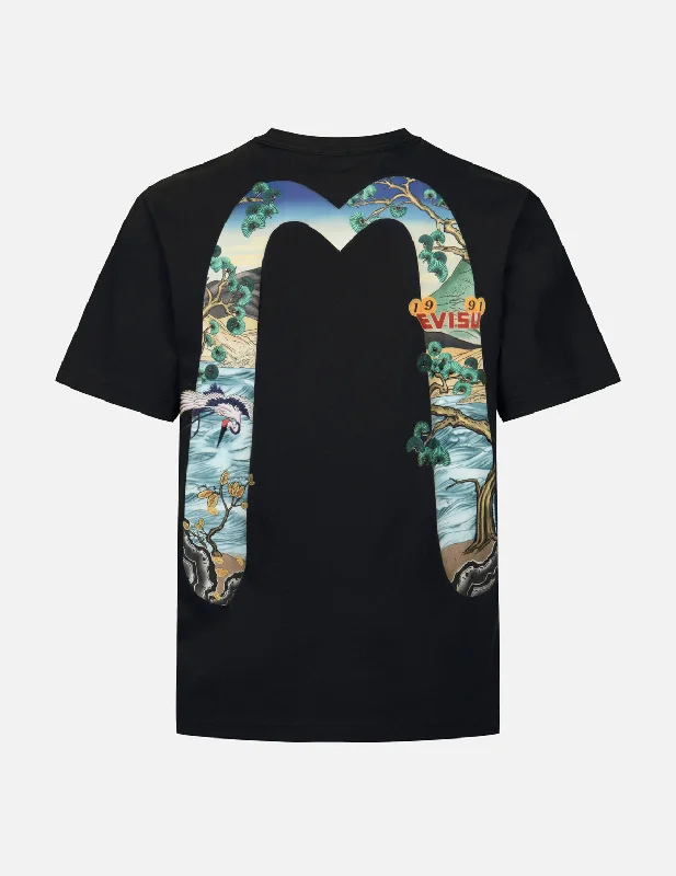 Men's distressed denim - look t - shirts with a rugged appealPine-pattern Daicock Print Regular Fit T-shirt Men's distressed denim - look t - shirts with a rugged appealPine-pattern Daicock Print Regular Fit T-shirt