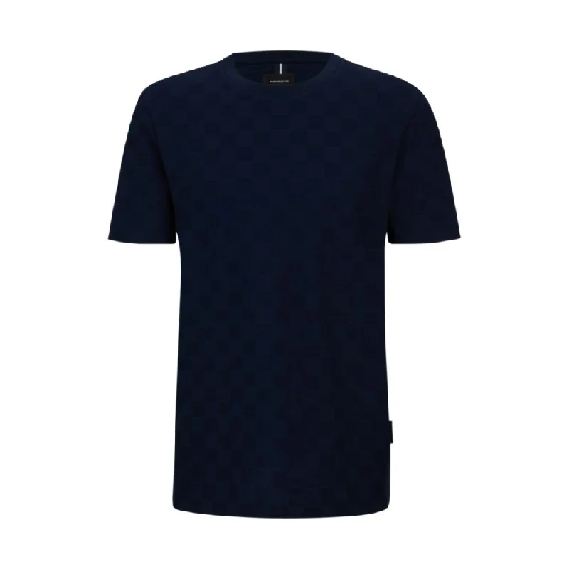 Men's long - sleeve henley t - shirts with button - down placketsPorsche x BOSS mercerized-cotton T-shirt with check jacquard Men's long - sleeve henley t - shirts with button - down placketsPorsche x BOSS mercerized-cotton T-shirt with check jacquard