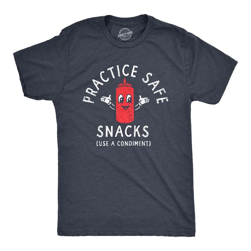 Men's long - sleeve henley t - shirts with button - down placketsPractice Safe Snacks Men's T Shirt