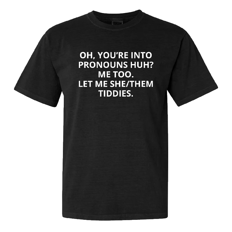 Men's eco - friendly recycled t - shirts for sustainable fashion choicesPronouns Tee Men's eco - friendly recycled t - shirts for sustainable fashion choicesPronouns Tee