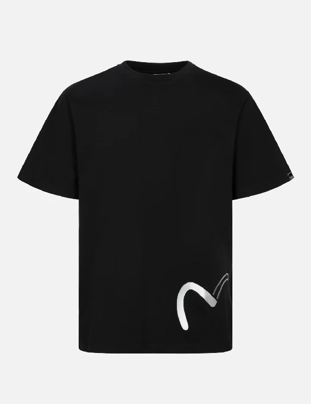 Men's long - sleeve henley t - shirts with button - down placketsReflective Seagull Print Regular Fit T-shirt Men's long - sleeve henley t - shirts with button - down placketsReflective Seagull Print Regular Fit T-shirt