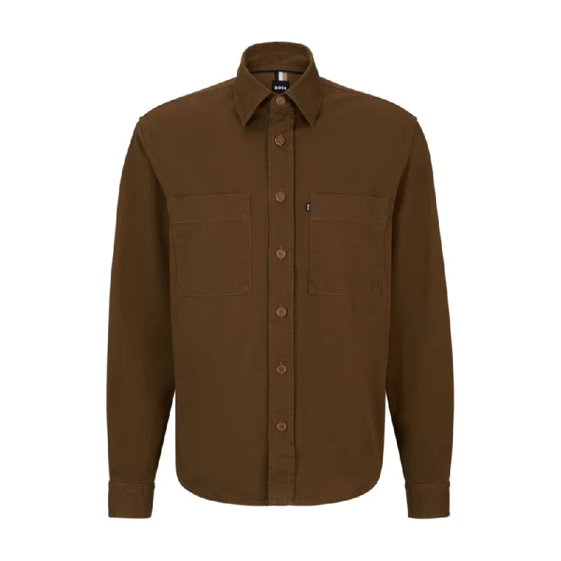 Men's button - front t - shirts with a unique artistic printRelaxed-fit overshirt in heavy cotton twill Men's button - front t - shirts with a unique artistic printRelaxed-fit overshirt in heavy cotton twill