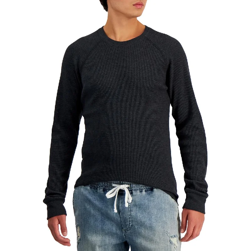 Men's short - sleeve linen t - shirts for summer beach outingsRemix Mens Waffle Knit Crewneck Thermal Shirt Men's short - sleeve linen t - shirts for summer beach outingsRemix Mens Waffle Knit Crewneck Thermal Shirt
