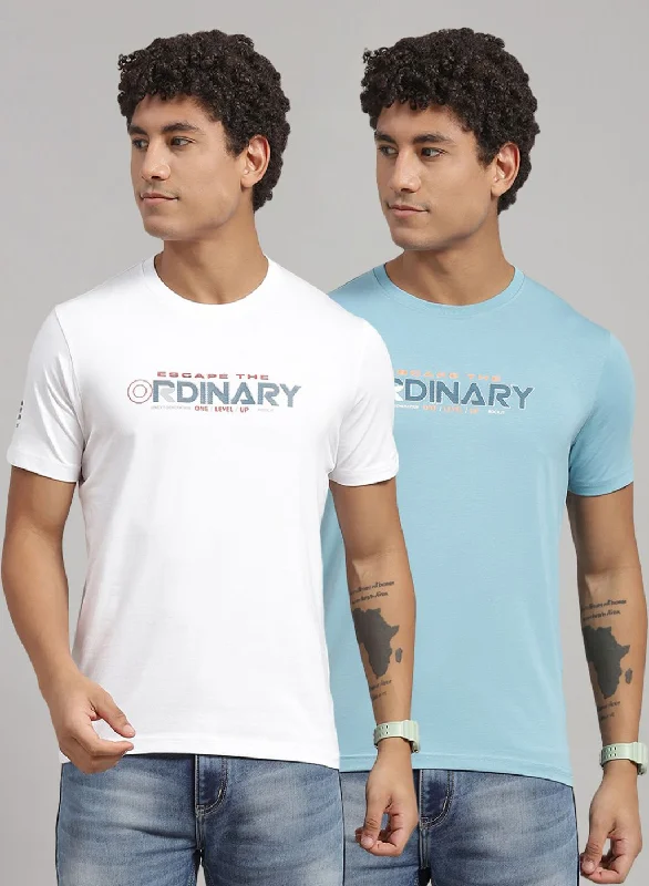 Men's lightweight performance t - shirts for running marathonsMen Blue Printed T-Shirt 2 Pc Men's lightweight performance t - shirts for running marathonsMen Blue Printed T-Shirt 2 Pc