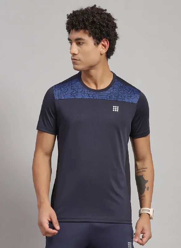 Men's v - neck muscle t - shirts for a body - building aestheticMen NAvy Blue Solid T-Shirt Men's v - neck muscle t - shirts for a body - building aestheticMen NAvy Blue Solid T-Shirt