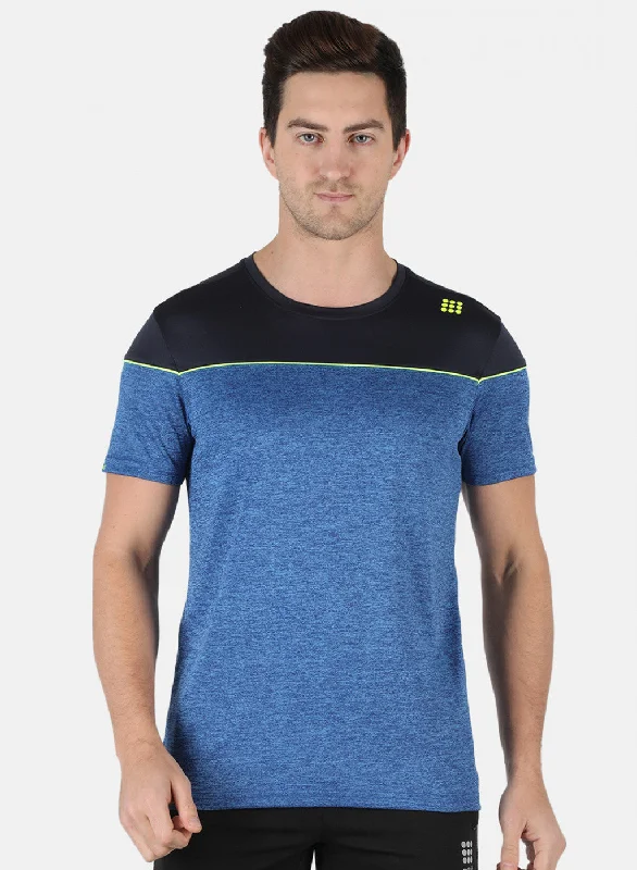 Men's tie - dye t - shirts with a bohemian styleMen Royal Blue Self Design Round Neck T-Shirt Men's tie - dye t - shirts with a bohemian styleMen Royal Blue Self Design Round Neck T-Shirt