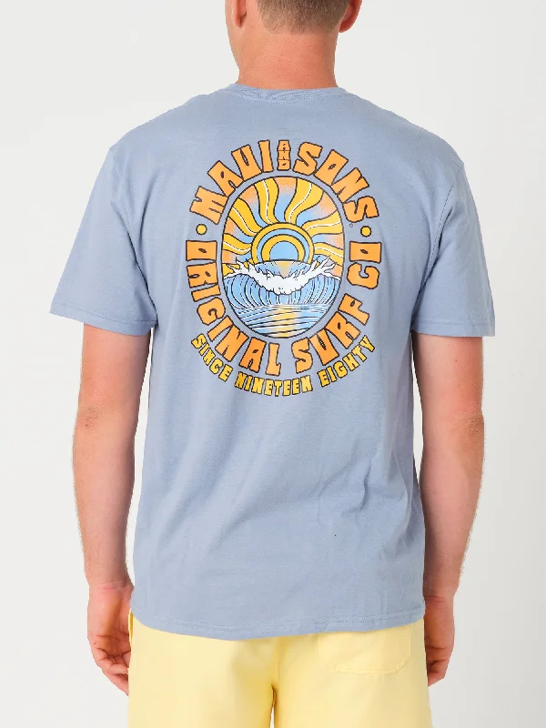 Men's lightweight performance t - shirts for running marathonsRooster T-Shirt in Stone Blue Men's lightweight performance t - shirts for running marathonsRooster T-Shirt in Stone Blue