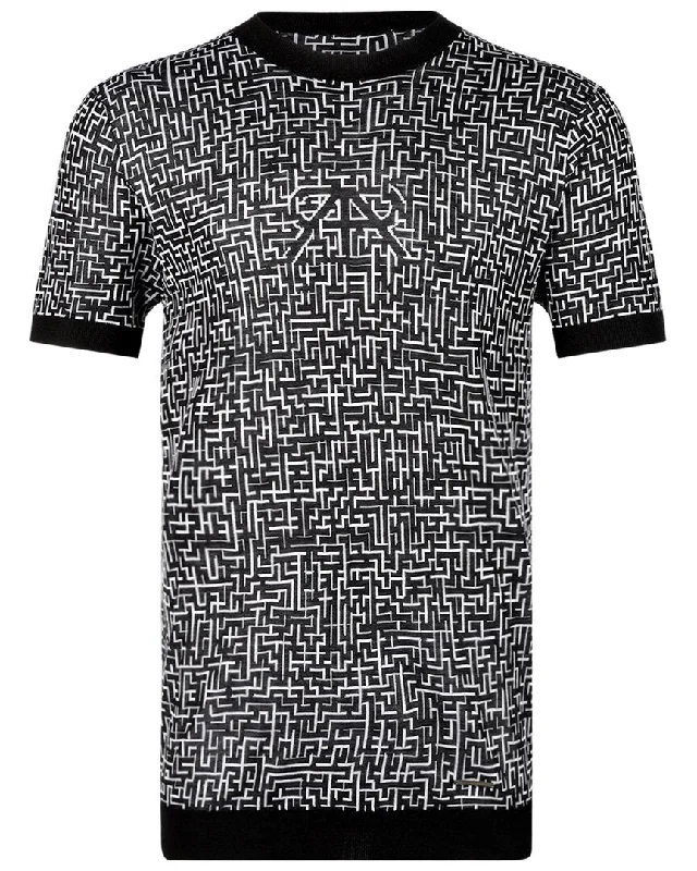Men's ribbed t - shirts with a textured finish for added styleRtA Silk-Blend Jacquard T-Shirt Men's ribbed t - shirts with a textured finish for added styleRtA Silk-Blend Jacquard T-Shirt
