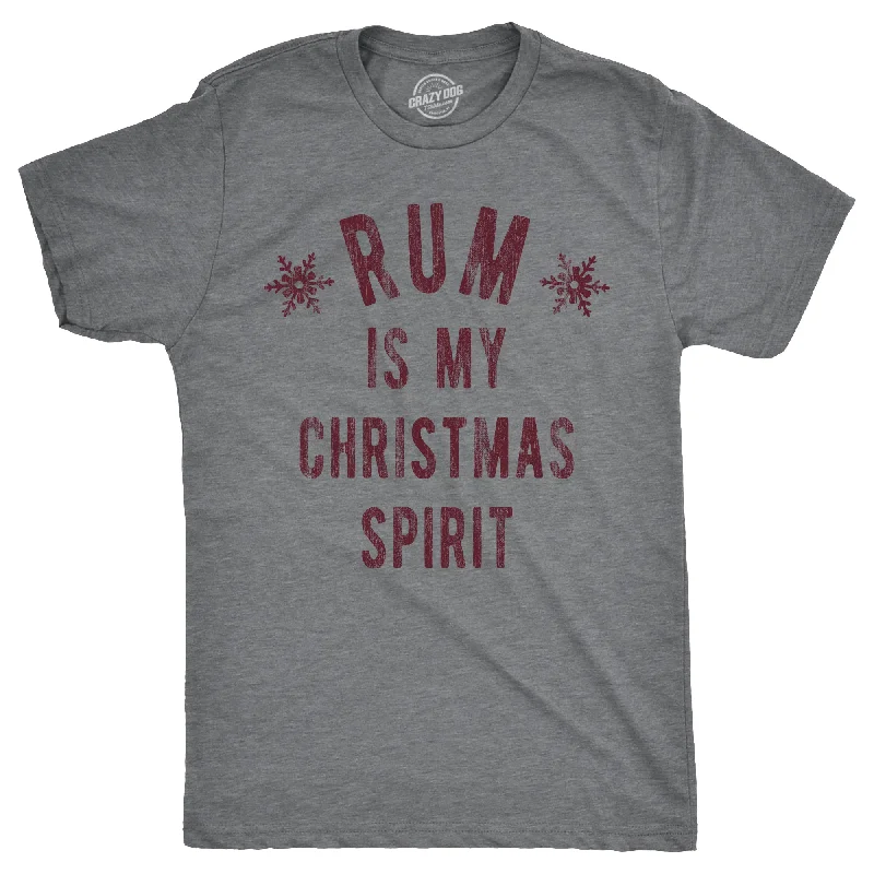 Men's smart - casual checkered t - shirts for semi - formal occasionsRum Is My Christmas Spirit Men's T Shirt Men's smart - casual checkered t - shirts for semi - formal occasionsRum Is My Christmas Spirit Men's T Shirt