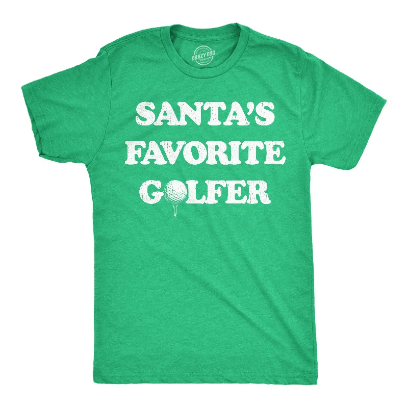 Men's organic cotton crew - neck t - shirts for everyday comfortSantas Favorite Golfer Men's T Shirt Men's organic cotton crew - neck t - shirts for everyday comfortSantas Favorite Golfer Men's T Shirt