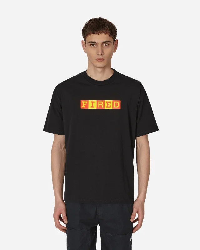 Men's smart - casual checkered t - shirts for semi - formal occasionsFired T-Shirt Black Men's smart - casual checkered t - shirts for semi - formal occasionsFired T-Shirt Black