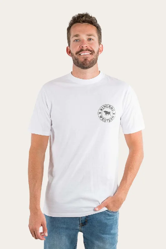 Men's thermal t - shirts with a high - neck design for cold weatherSignature Bull Mens Loose Fit T-Shirt - White/Black Men's thermal t - shirts with a high - neck design for cold weatherSignature Bull Mens Loose Fit T-Shirt - White/Black