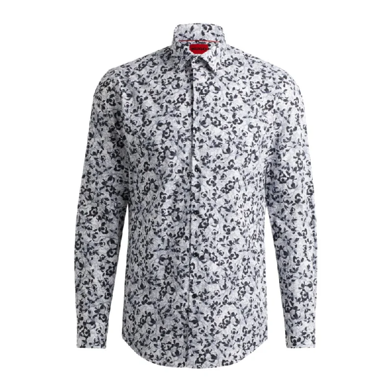 Men's thermal t - shirts with a high - neck design for cold weatherSlim-fit shirt in printed cotton poplin Men's thermal t - shirts with a high - neck design for cold weatherSlim-fit shirt in printed cotton poplin