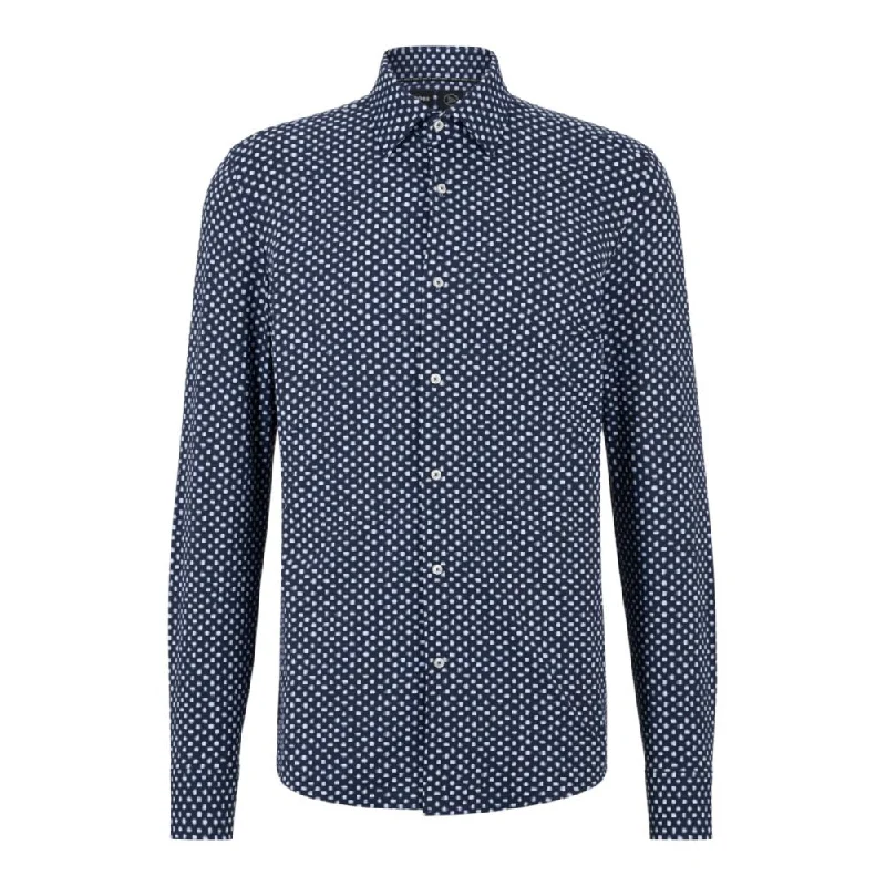 Men's polo t - shirts with a contrast collar for a preppy lookSlim-fit shirt in printed performance-stretch jersey Men's polo t - shirts with a contrast collar for a preppy lookSlim-fit shirt in printed performance-stretch jersey