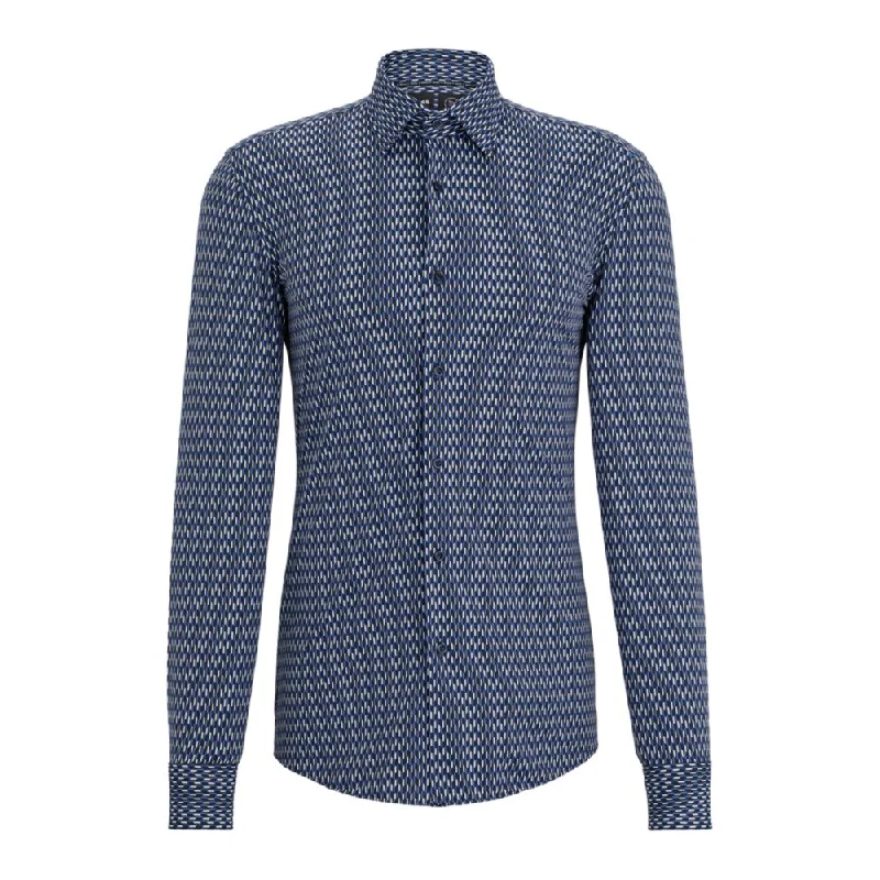 Men's polo t - shirts with a contrast collar for a preppy lookSlim-fit shirt in printed performance-stretch material Men's polo t - shirts with a contrast collar for a preppy lookSlim-fit shirt in printed performance-stretch material