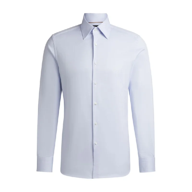 Men's distressed denim - look t - shirts with a rugged appealSlim-fit shirt in structured stretch cotton Men's distressed denim - look t - shirts with a rugged appealSlim-fit shirt in structured stretch cotton