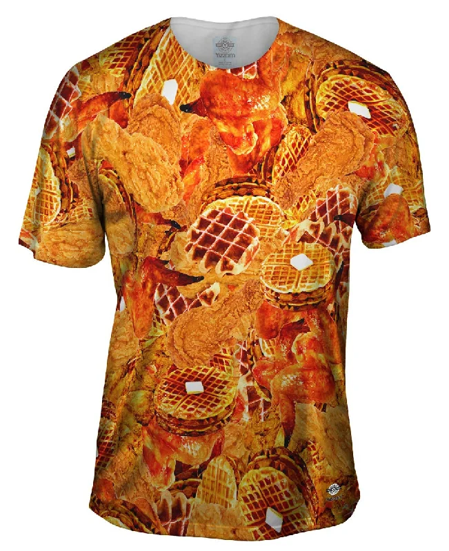 Men's eco - friendly recycled t - shirts for sustainable fashion choicesSouthern Chicken And Waffles Men's eco - friendly recycled t - shirts for sustainable fashion choicesSouthern Chicken And Waffles