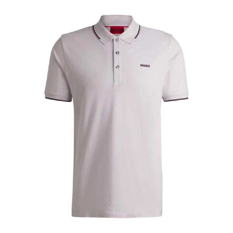 Men's mock - neck t - shirts with a modern and sleek styleStretch-cotton slim-fit polo shirt with printed logo Men's mock - neck t - shirts with a modern and sleek styleStretch-cotton slim-fit polo shirt with printed logo