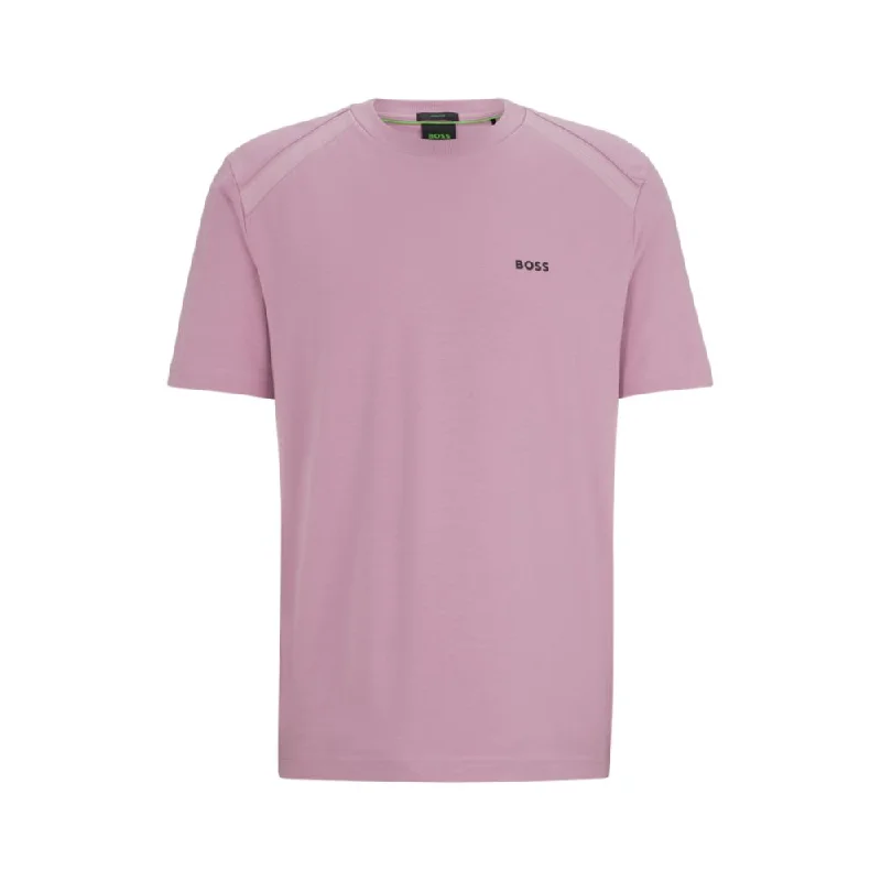 Men's ribbed t - shirts with a textured finish for added styleStretch-cotton T-shirt with crew neckline and logo detail Men's ribbed t - shirts with a textured finish for added styleStretch-cotton T-shirt with crew neckline and logo detail