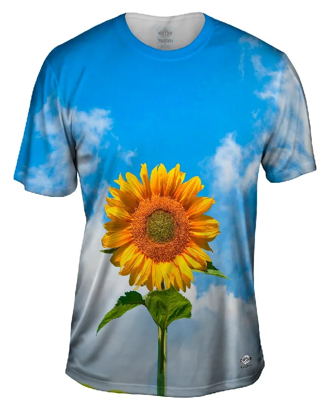 Men's mock - neck t - shirts with a modern and sleek styleSunflower Sky