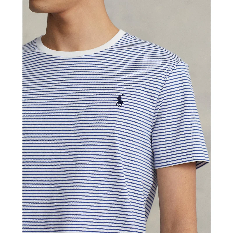 Men's moisture - wicking athletic t - shirts for intense workoutsCustom Slim Fit Jersey Crewneck T-Shirt - Stripe - Royal Blue & White Men's moisture - wicking athletic t - shirts for intense workoutsCustom Slim Fit Jersey Crewneck T-Shirt - Stripe - Royal Blue & White