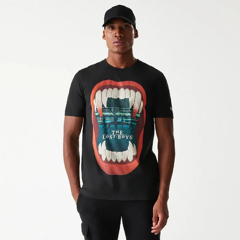 Men's button - front t - shirts with a unique artistic printThe Lost Boys Halloween Horror Black T-Shirt Men's button - front t - shirts with a unique artistic printThe Lost Boys Halloween Horror Black T-Shirt
