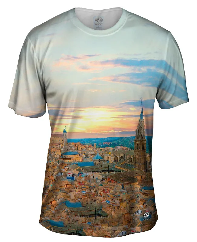 Men's plus - size pocket t - shirts with a classic lookToledo Skyline Spain Panorama Men's plus - size pocket t - shirts with a classic lookToledo Skyline Spain Panorama