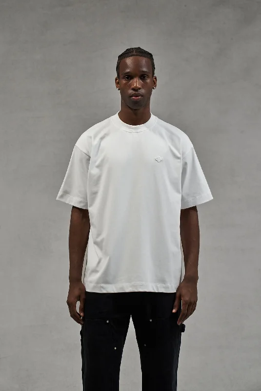Men's organic cotton crew - neck t - shirts for everyday comfortTONAL EMBLEM RELAXED T-SHIRT - WHITE Men's organic cotton crew - neck t - shirts for everyday comfortTONAL EMBLEM RELAXED T-SHIRT - WHITE