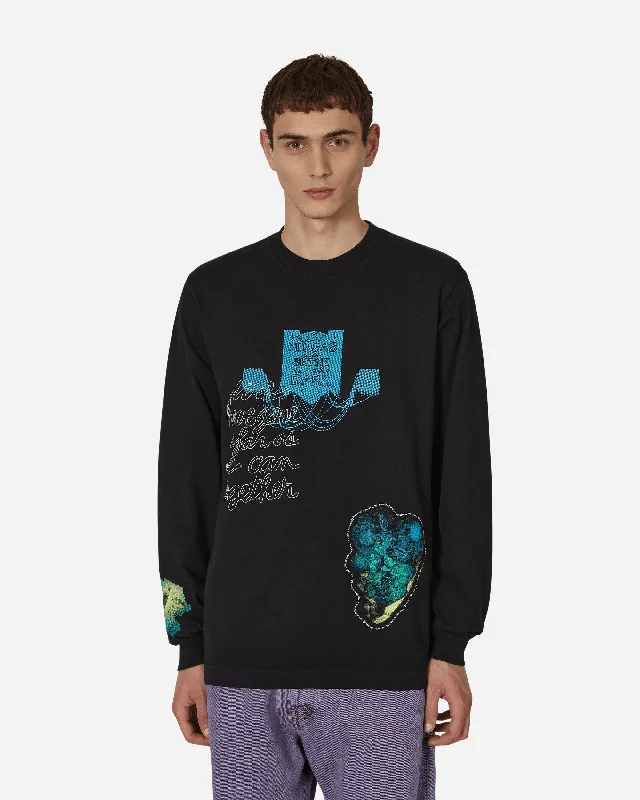 Men's mock - neck t - shirts with a modern and sleek styleCauleen Smith Ninjas In The Dark Longsleeve T-Shirt Black Men's mock - neck t - shirts with a modern and sleek styleCauleen Smith Ninjas In The Dark Longsleeve T-Shirt Black