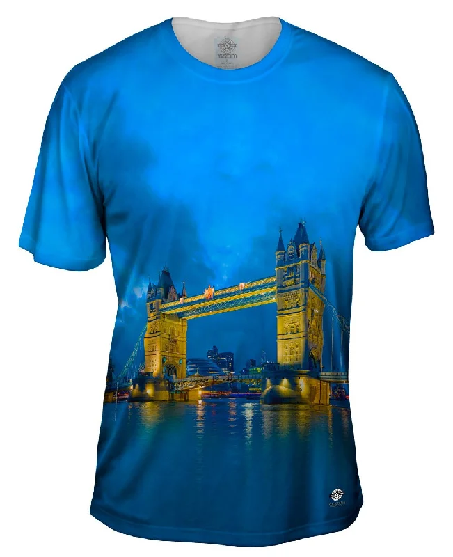 Men's antimicrobial t - shirts for odor - free freshness during travelTower Bridge London Twilight Men's antimicrobial t - shirts for odor - free freshness during travelTower Bridge London Twilight