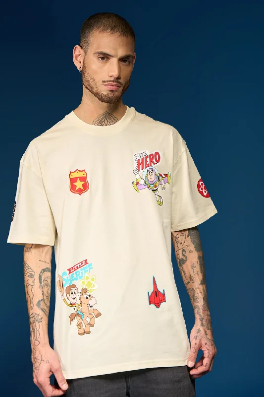 Men's distressed denim - look t - shirts with a rugged appealToy Story Oversized T-shirt Men's distressed denim - look t - shirts with a rugged appealToy Story Oversized T-shirt