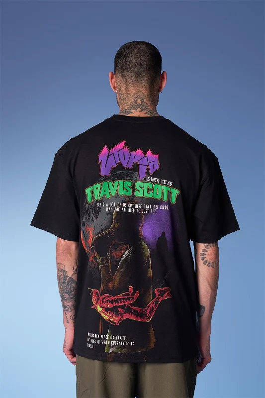 Men's printed Hawaiian t - shirts for tropical vacationsTravis Scott- utopia Oversized T-shirt Men's printed Hawaiian t - shirts for tropical vacationsTravis Scott- utopia Oversized T-shirt