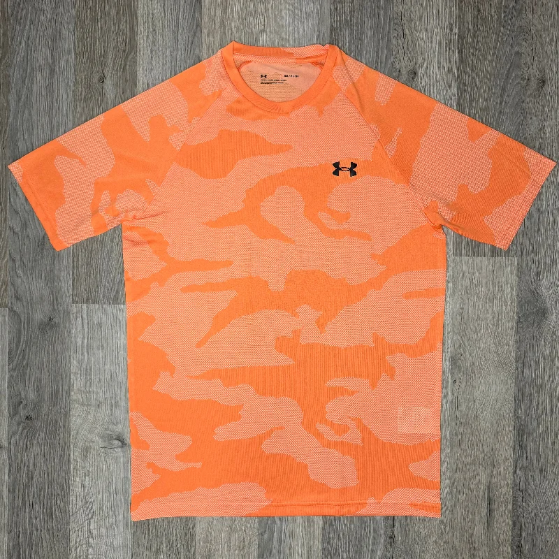Men's ribbed t - shirts with a textured finish for added styleUnder Armour Velocity Jacquard Tee Orange Men's ribbed t - shirts with a textured finish for added styleUnder Armour Velocity Jacquard Tee Orange