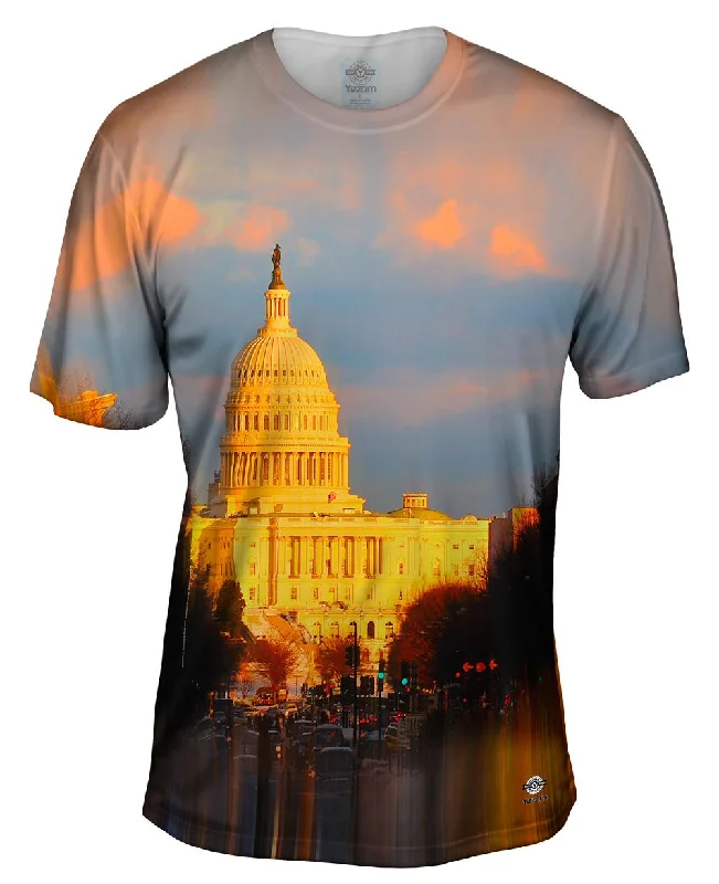 Men's organic cotton crew - neck t - shirts for everyday comfortUs Capital Washington Dc Glow Men's organic cotton crew - neck t - shirts for everyday comfortUs Capital Washington Dc Glow