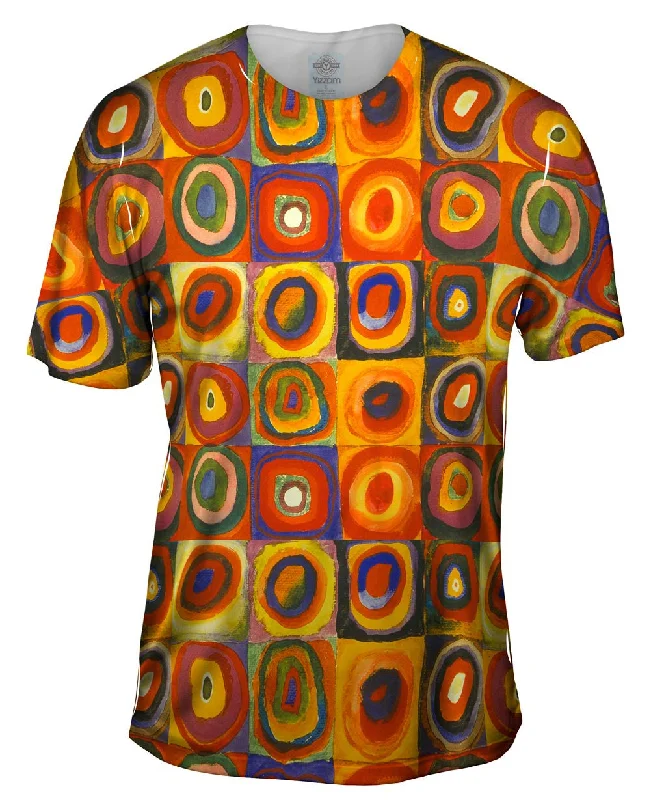 Men's printed Hawaiian t - shirts for tropical vacationsVassili Kandinski - "Squares with Concentric Circles" (1913) Men's printed Hawaiian t - shirts for tropical vacationsVassili Kandinski - "Squares with Concentric Circles" (1913)