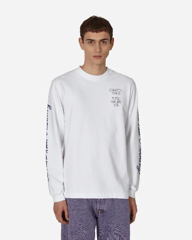 Men's slim - fit graphic t - shirts with vintage rock band printsCauleen Smith I White Longsleeve T-Shirt White Men's slim - fit graphic t - shirts with vintage rock band printsCauleen Smith I White Longsleeve T-Shirt White