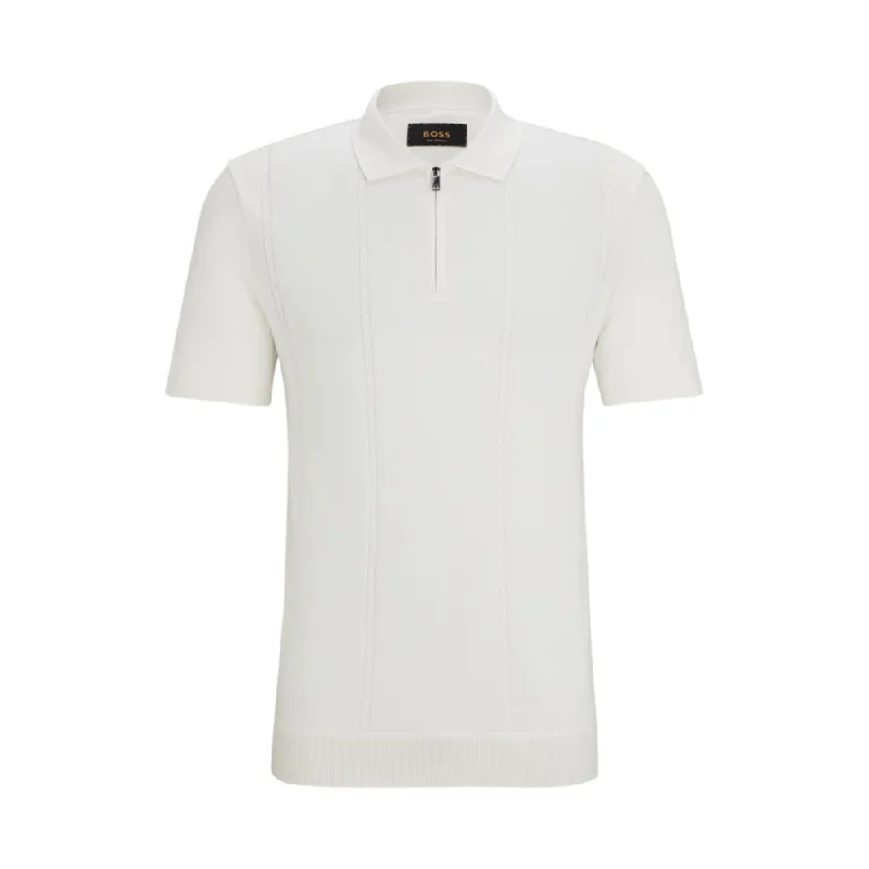 Men's mock - neck t - shirts with a modern and sleek styleZip-neck polo shirt in cotton and silk Men's mock - neck t - shirts with a modern and sleek styleZip-neck polo shirt in cotton and silk