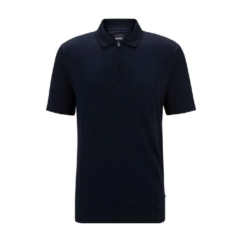 Men's moisture - wicking athletic t - shirts for intense workoutsZip-neck polo shirt in stretch cotton Men's moisture - wicking athletic t - shirts for intense workoutsZip-neck polo shirt in stretch cotton